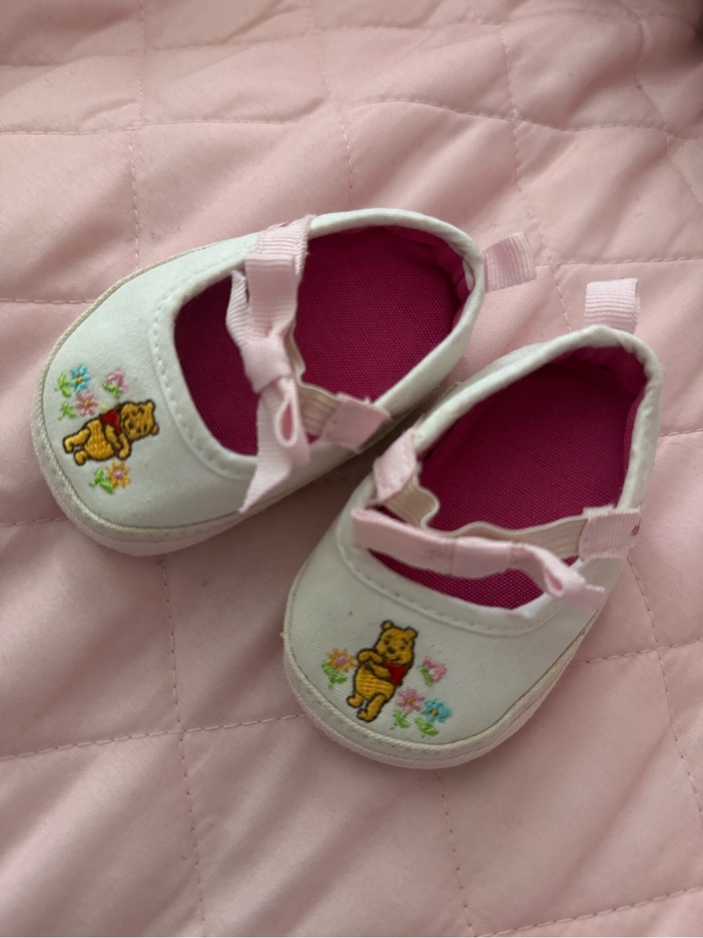 Pink & White Baby Mary Jane Shoes